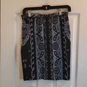 Johnny Was Love and Liberty Gray Skirt Small